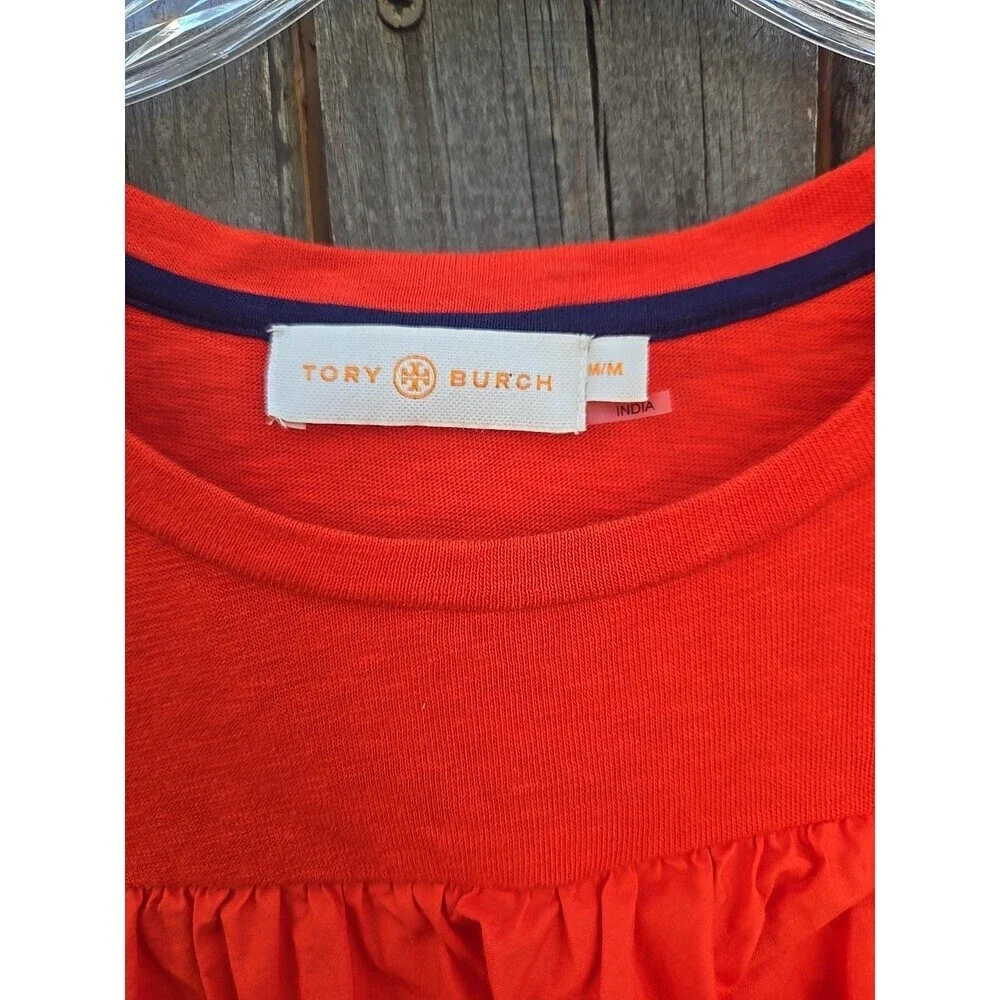Tory Burch Lenox Short-sleeve Ruffled T-shirt size M